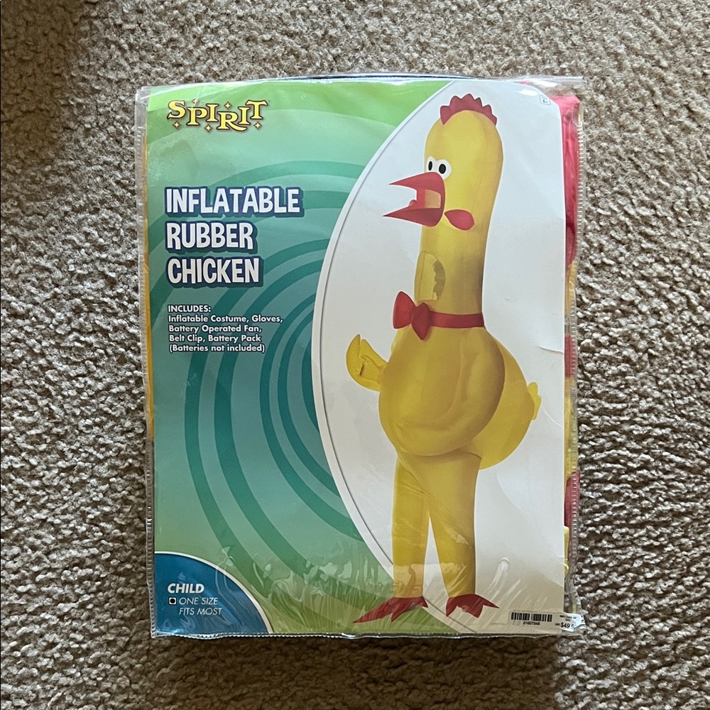 Spirit Inflatable Rubber Chicken Costume - child One size Yellow and Red